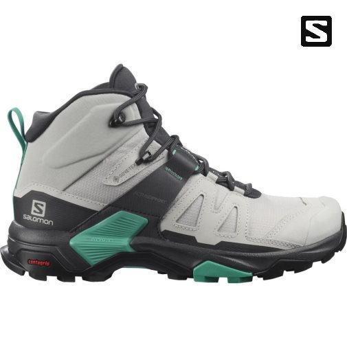 Light Grey / Black Salomon X Ultra 4 Mid GTX Women's Hiking Boots | IE FN6175